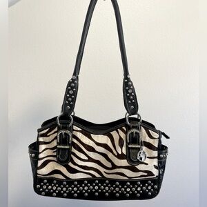 ~American West Zebra Pint Purse~